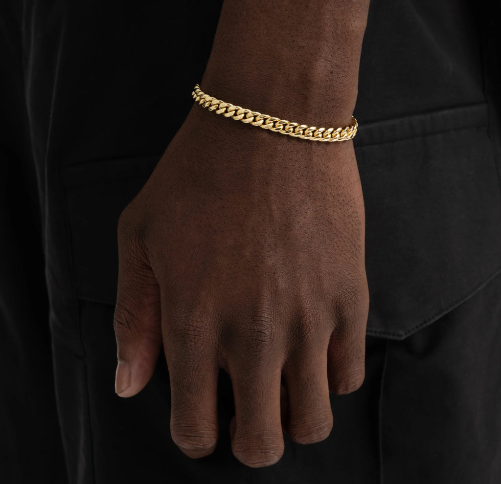 Bracelet à Maillons Cubains 6 mm – Or 18K