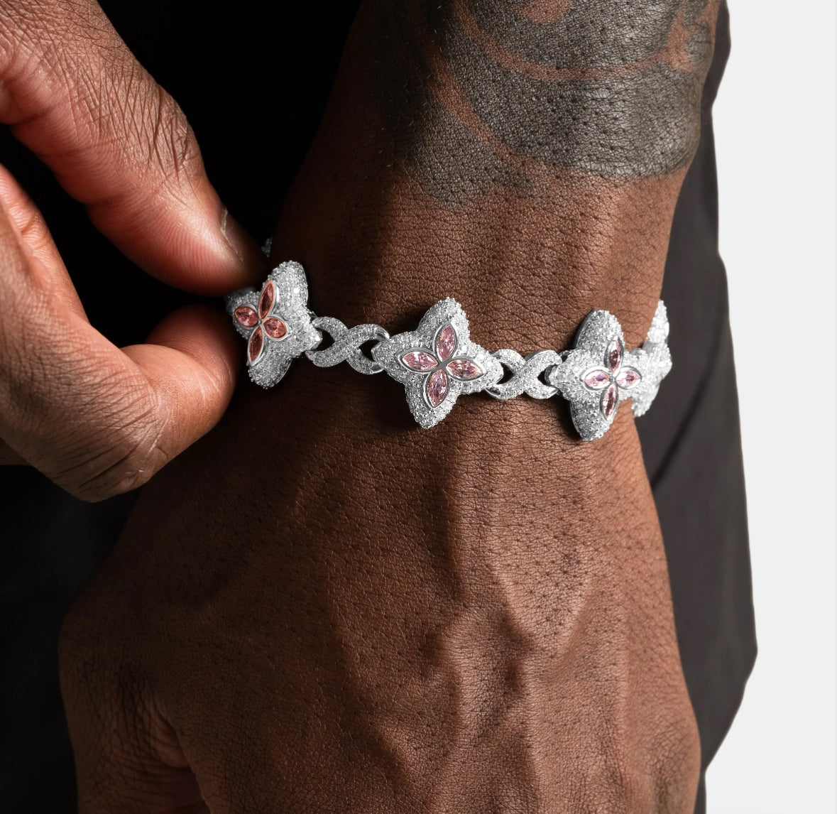 Bracelet Infini Trèfle Rose