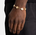 Bracelet Trèfle en Perles Glacées & Or